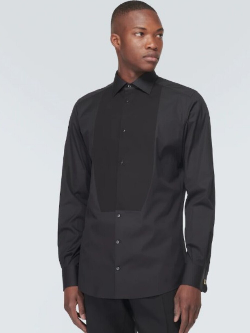 Dolce & Gabbana Black Tuxedo Bib Dress Shirt